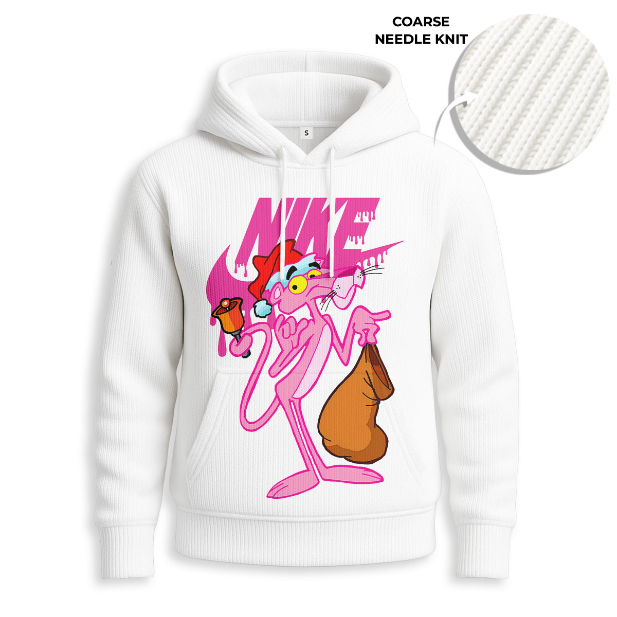 NIKE, Pink Panther Christmas - Knitted Unisex Hoodie