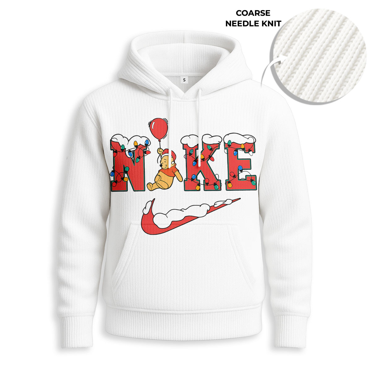 NIKE, Pooh Bear Christmas - Knitted Unisex Hoodie