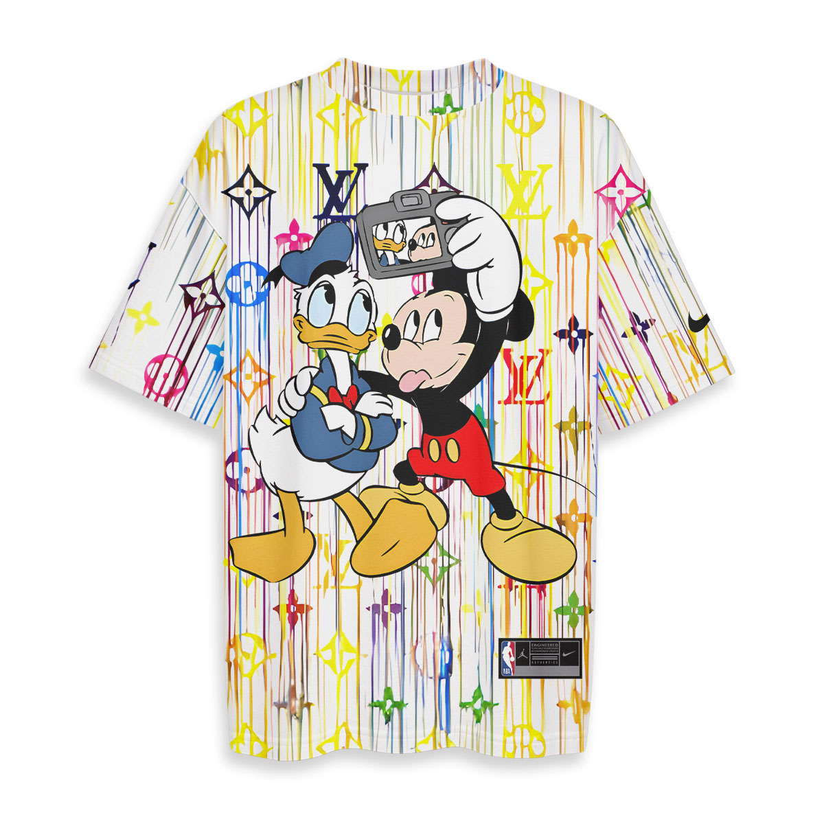 Mickey Mouse, Donald Duck, L.Vuitton - Oversized Boxy Tee