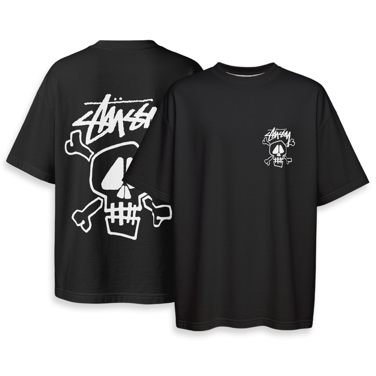STUSSY Skull - Oversized Boxy Tee