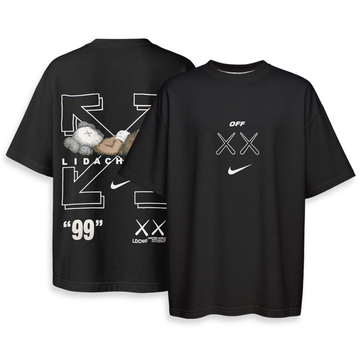 Kaws, OFF WHITE, NIKE - Oversized Boxy Tee