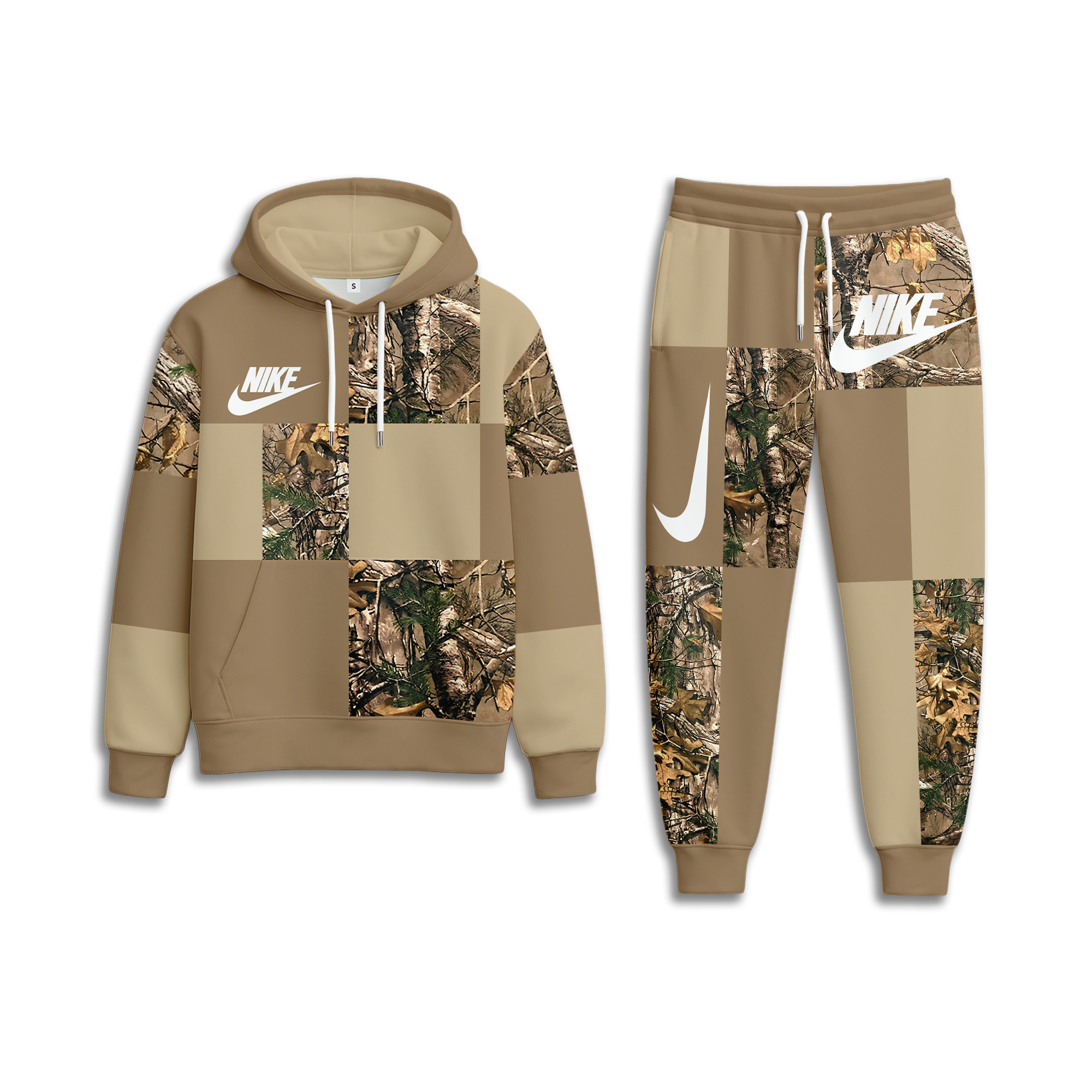 Nike Camo Brown - Unisex Hoodie Joggers Set