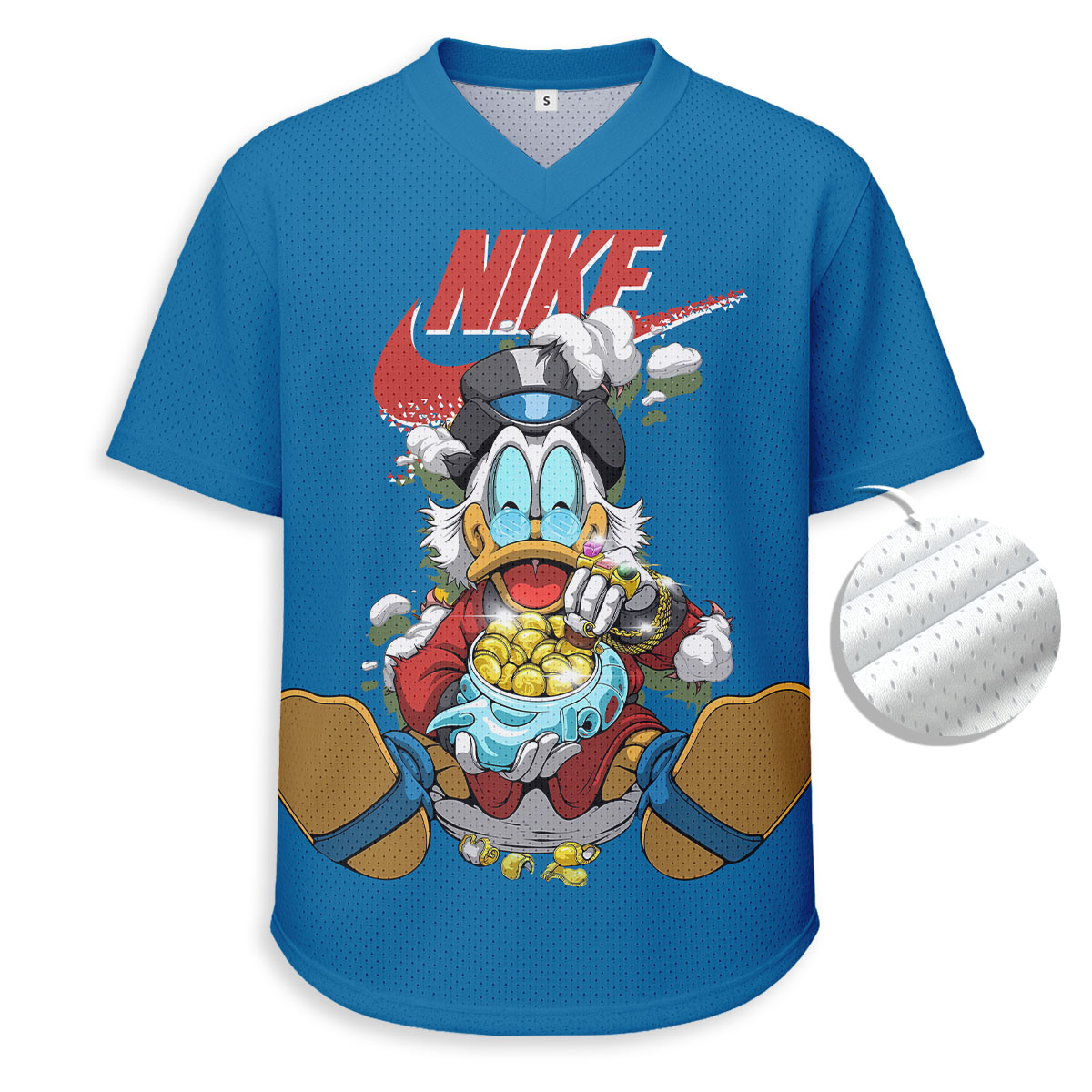 Nike x Donald Duck - Unisex V-Neck Mesh Tee - Relaxed Fit