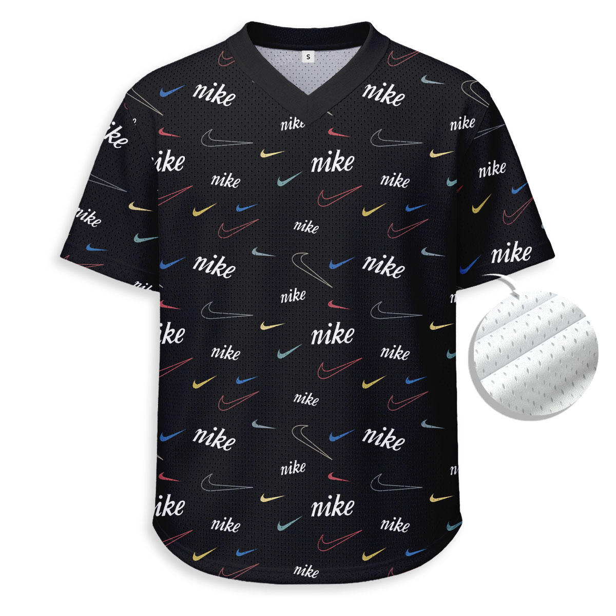 NIKE - Unisex V-Neck Mesh Tee - Relaxed Fit