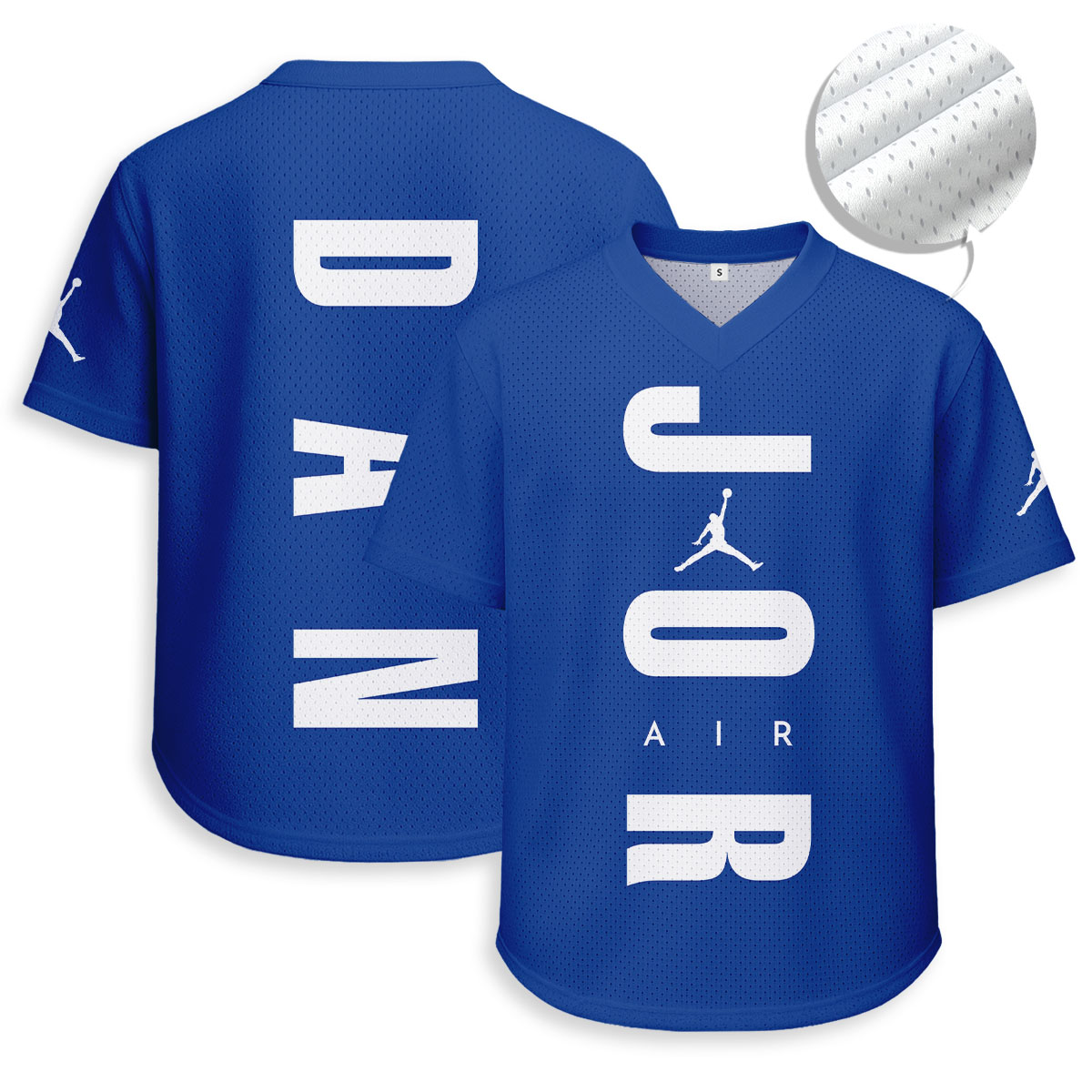 JORDAN - Unisex V-Neck Mesh Tee - Relaxed Fit