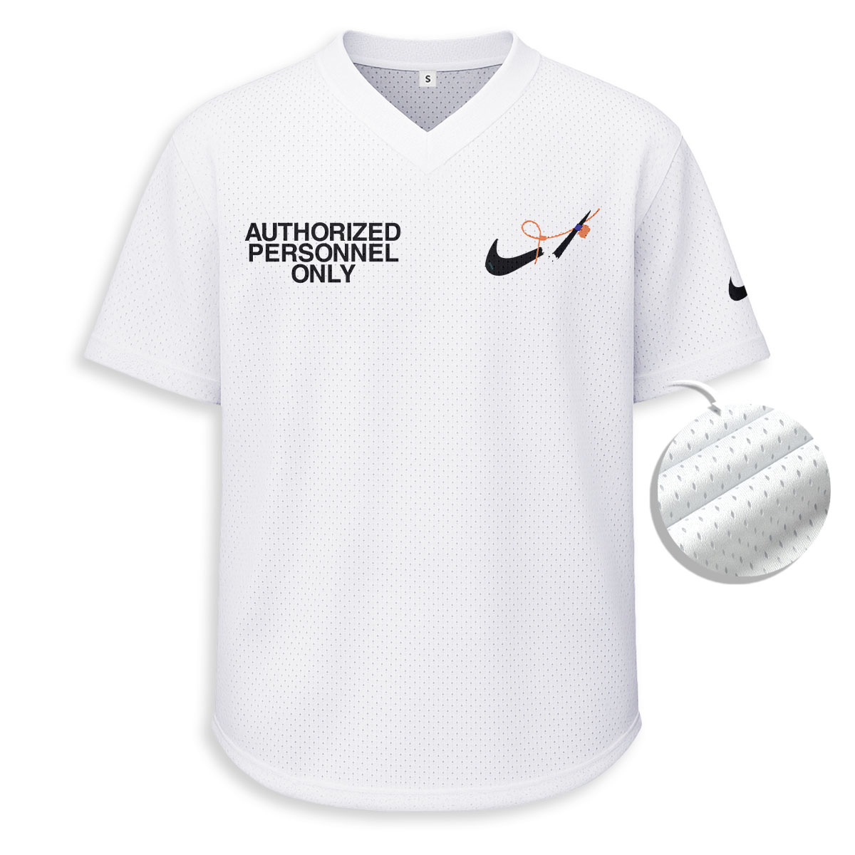 NIKE - Unisex V-Neck Mesh Tee - Relaxed Fit