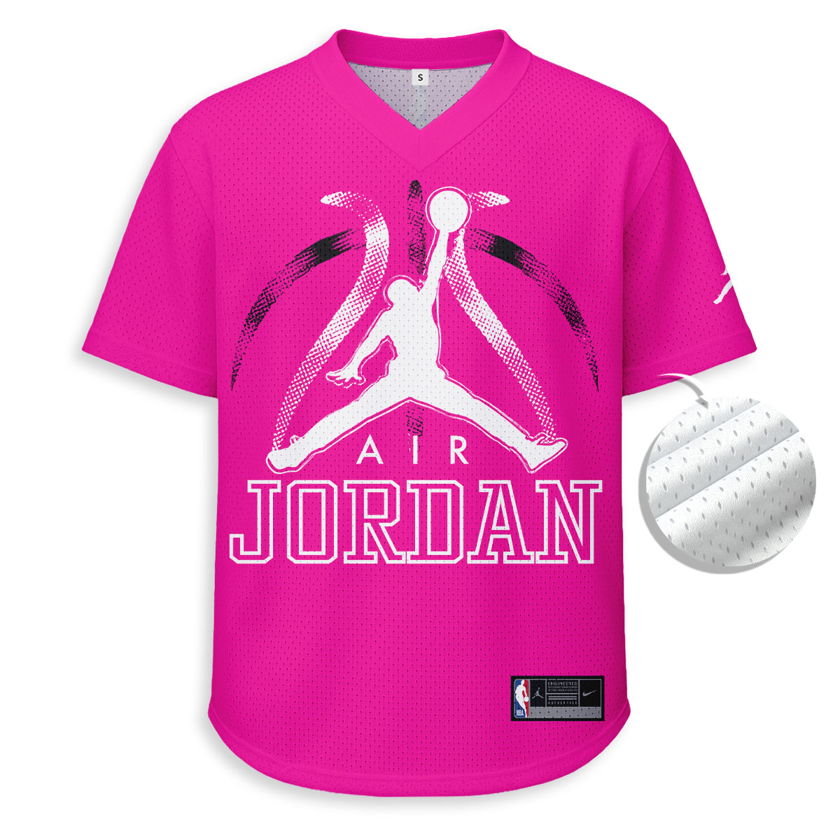 JORDAN - Unisex V-Neck Mesh Tee - Relaxed Fit