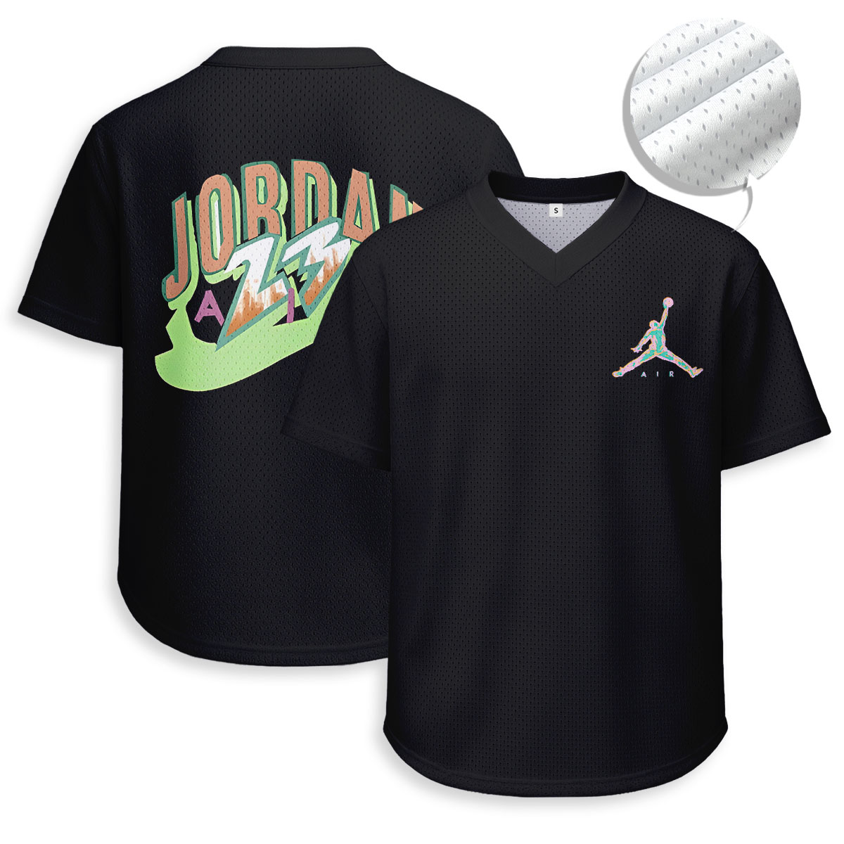 Jordan - Unisex V-Neck Mesh Tee - Relaxed Fit