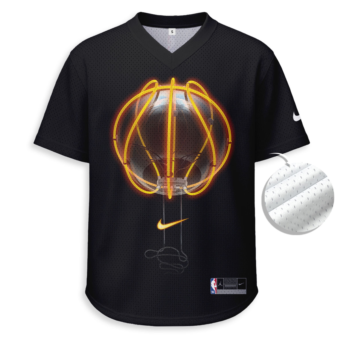 Basketball - Unisex V-Neck Mesh Tee - Relaxed Fit