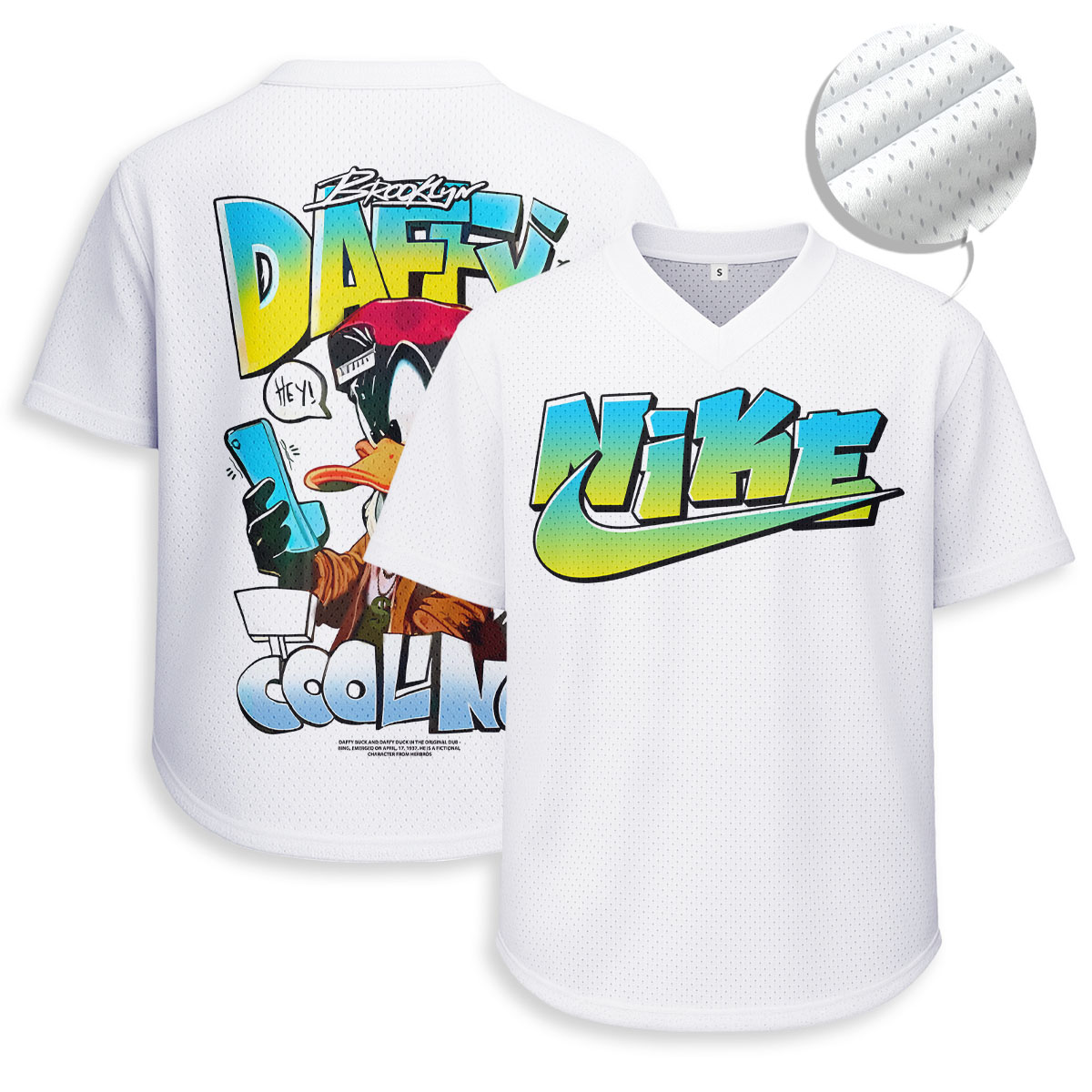 NIKE, Looney Tunes - Unisex V-Neck Mesh Tee - Relaxed Fit