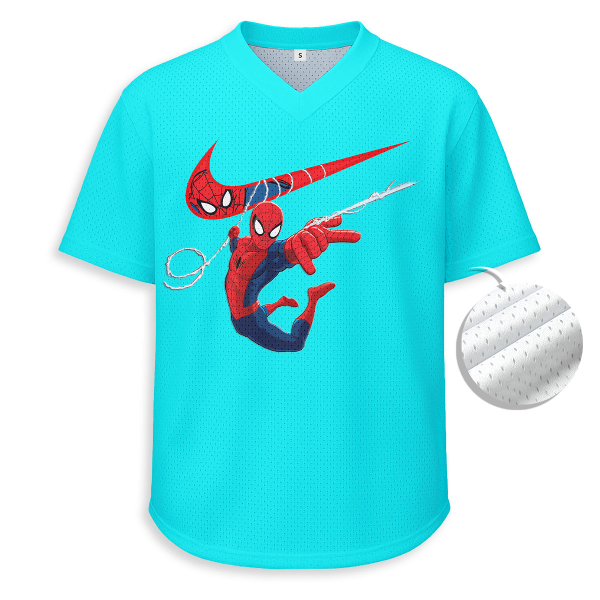 Nike x Spiderman - Unisex V-Neck Mesh Tee - Relaxed Fit