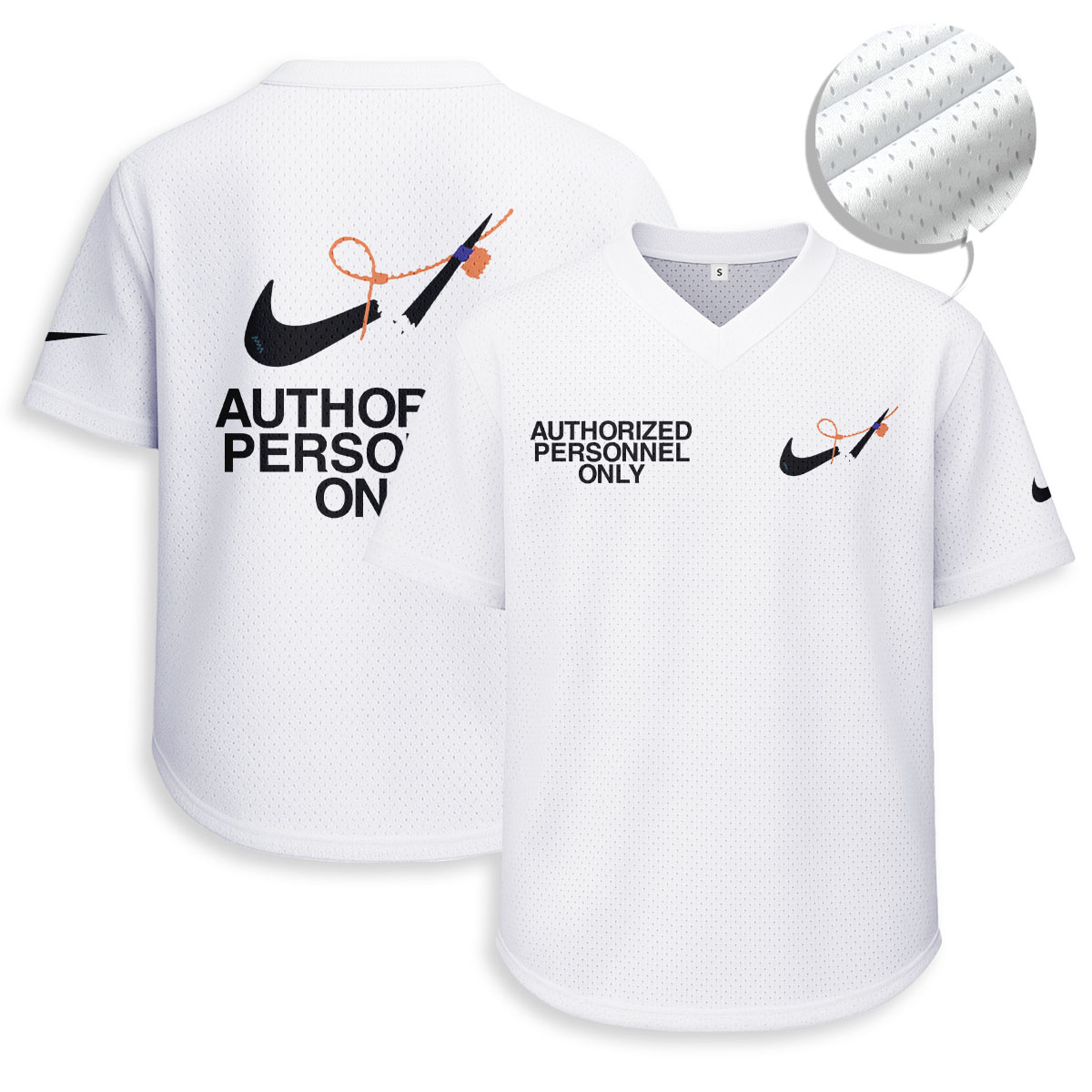 NIKE - Unisex V-Neck Mesh Tee - Relaxed Fit