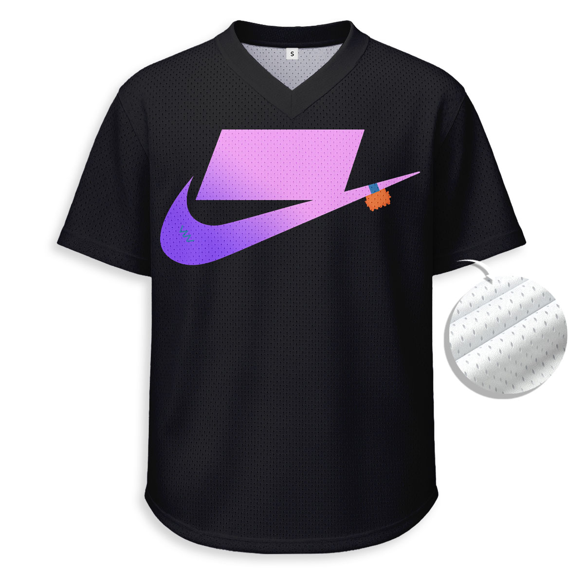 Nike x Off White - Unisex V-Neck Mesh Tee - Relaxed Fit