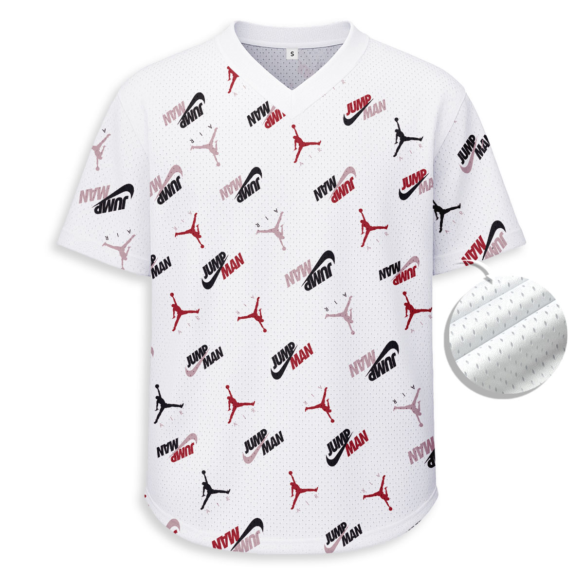 NIKE JORDAN - Unisex V-Neck Mesh Tee - Relaxed Fit