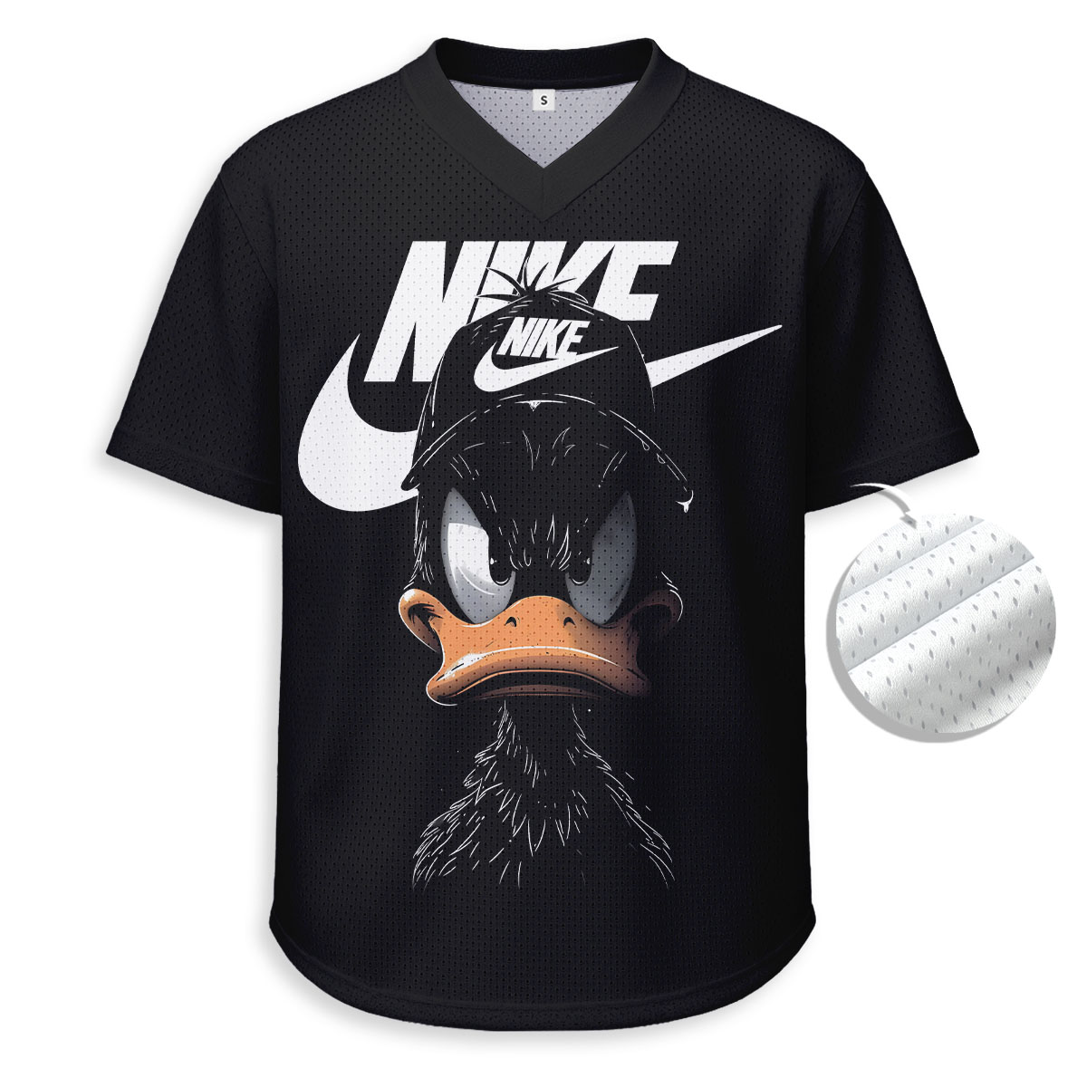NIKE, Daffy Duck - Unisex V-Neck Mesh Tee - Relaxed Fit