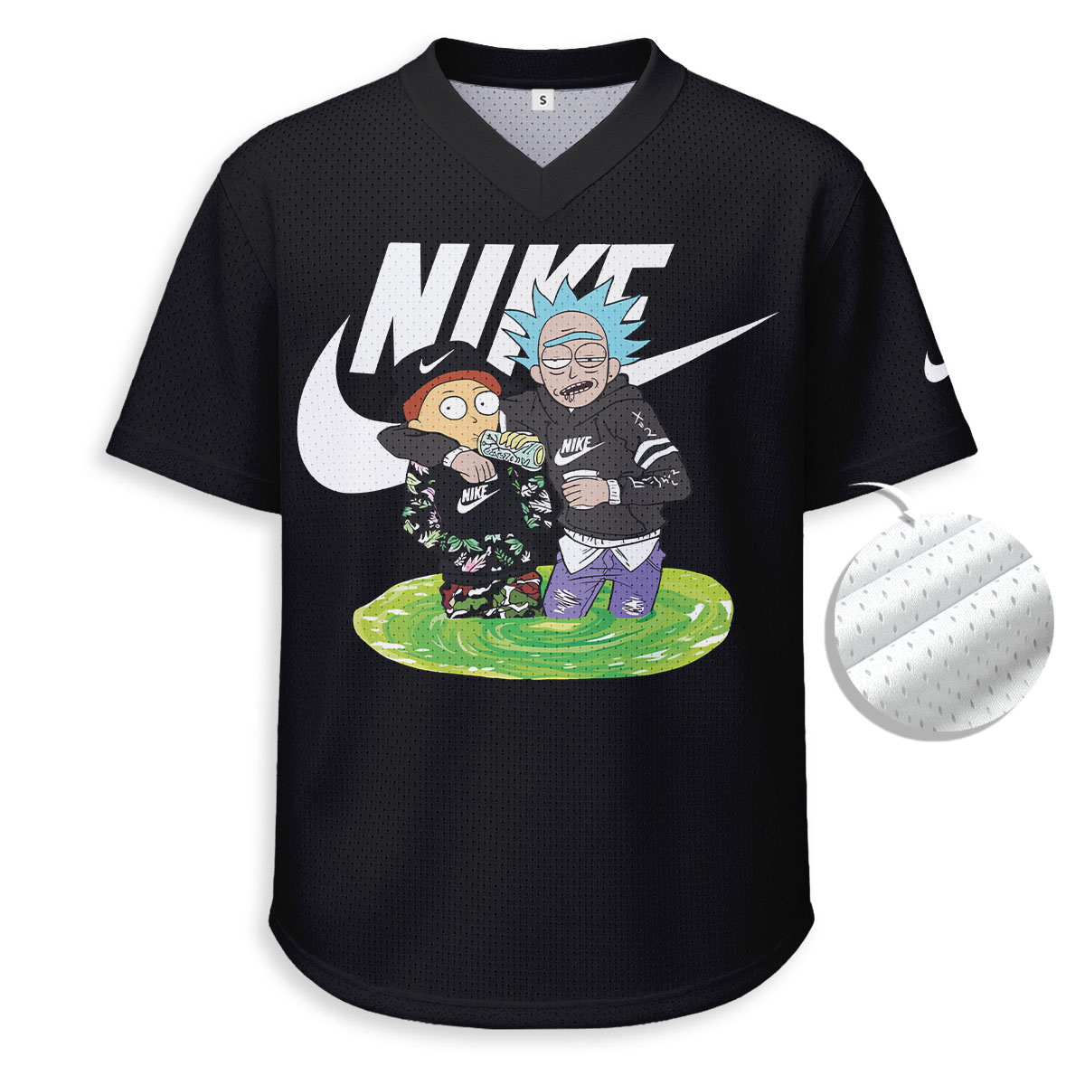 NIKE - Unisex V-Neck Mesh Tee - Relaxed Fit