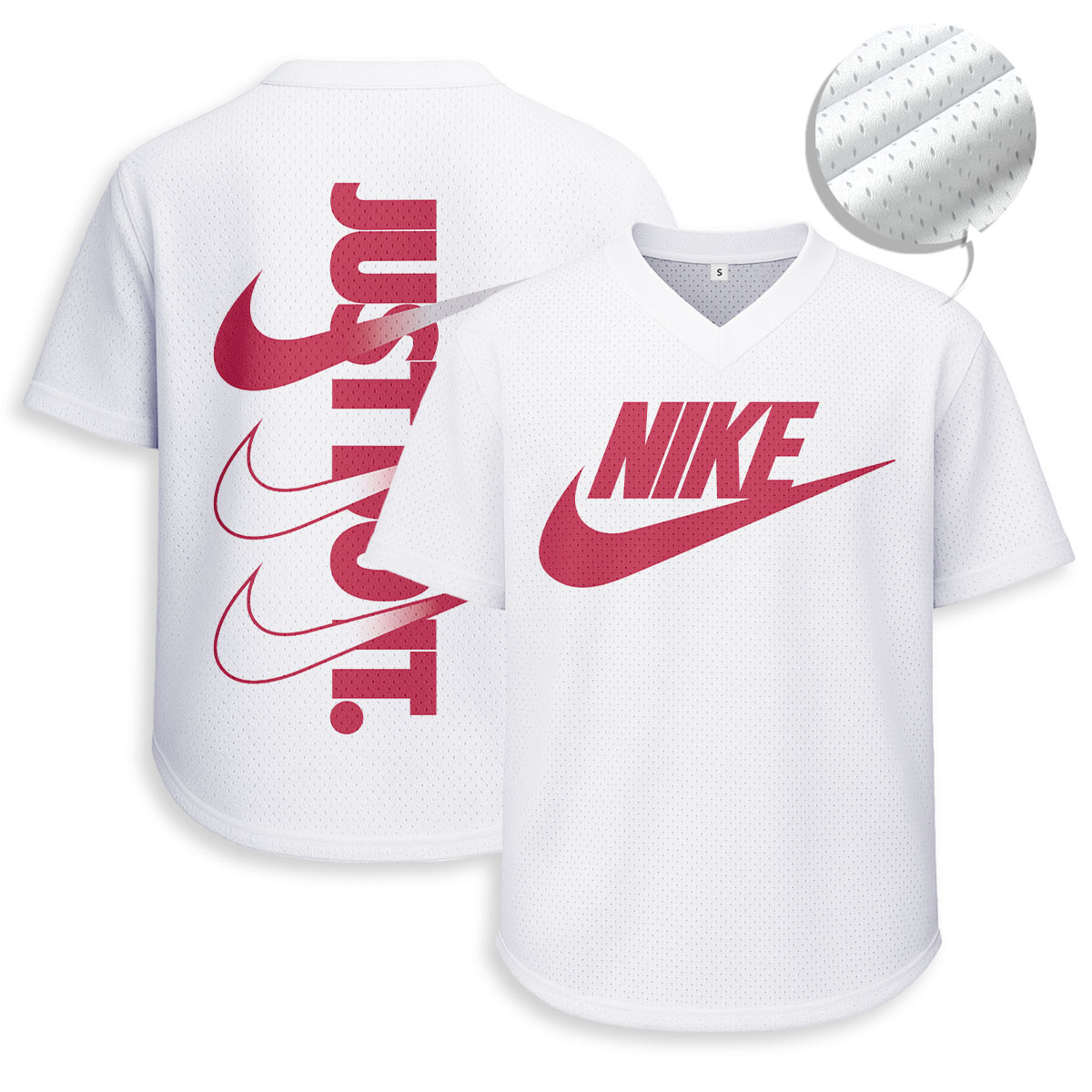 NIKE - Unisex V-Neck Mesh Tee - Relaxed Fit