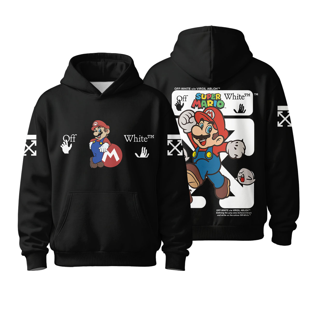 Mario, OFF WHITE - Hoodie (Adult & Kids)