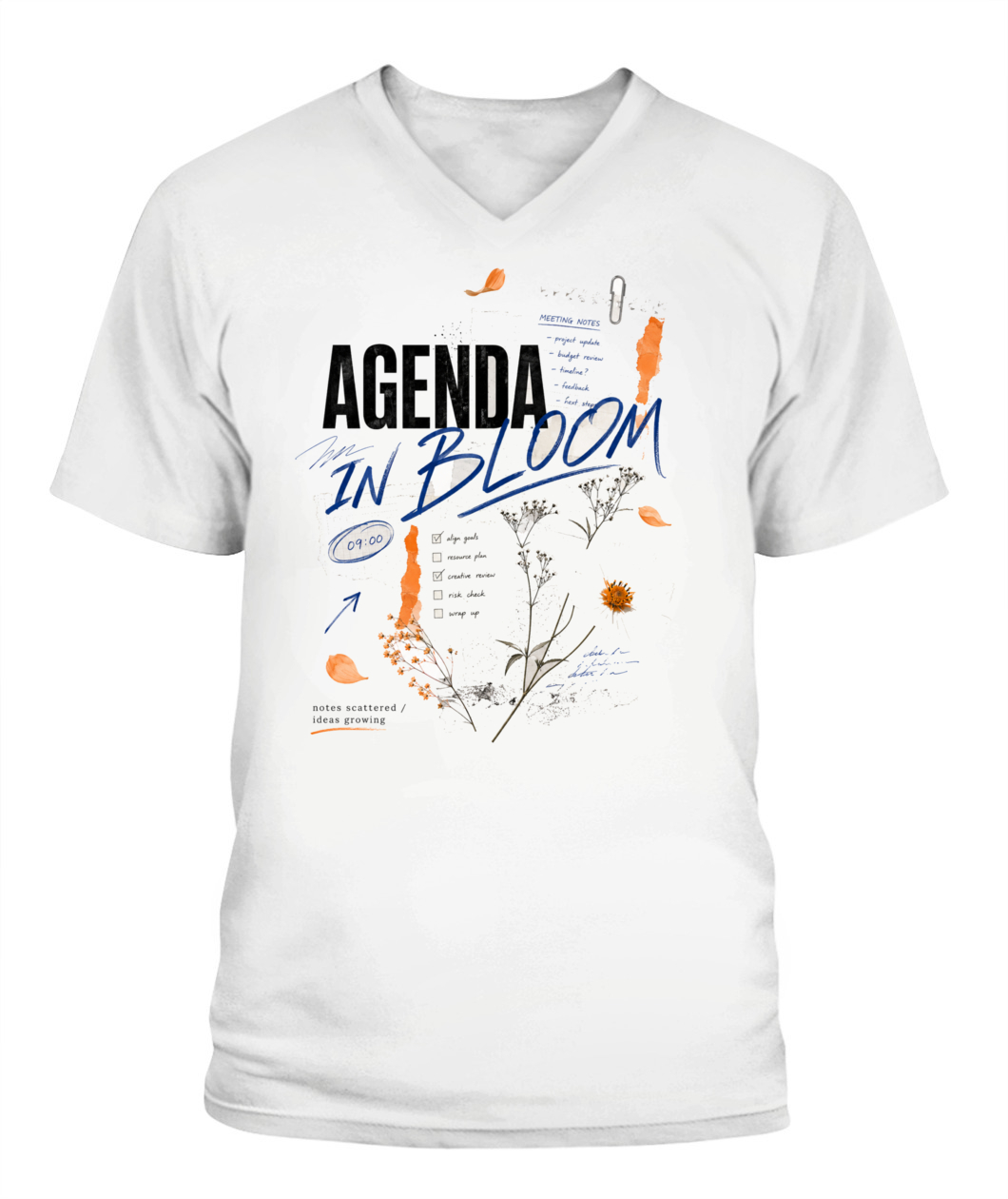 Agenda In Bloom V-Neck Tee