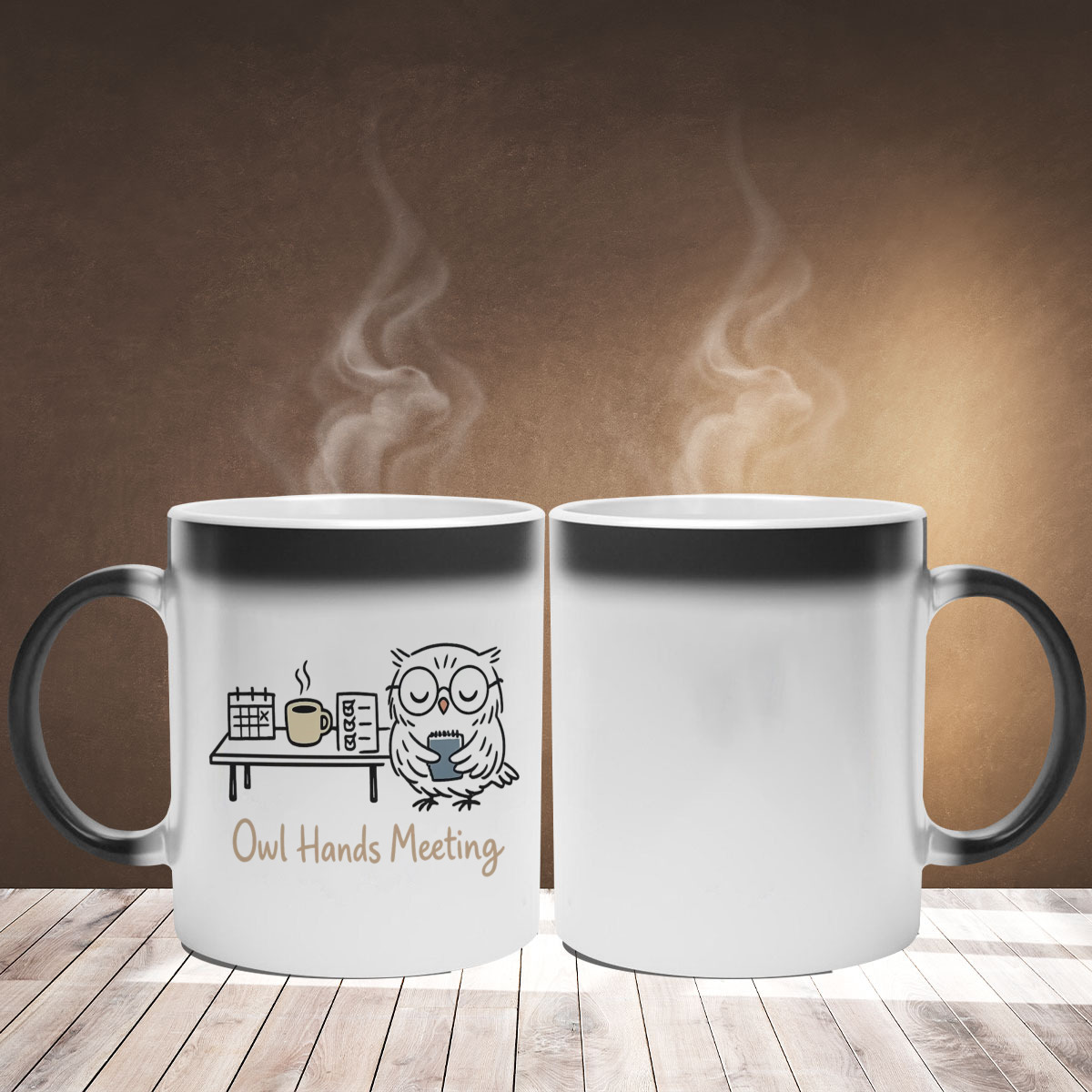 Owl Hands Meeting Mug