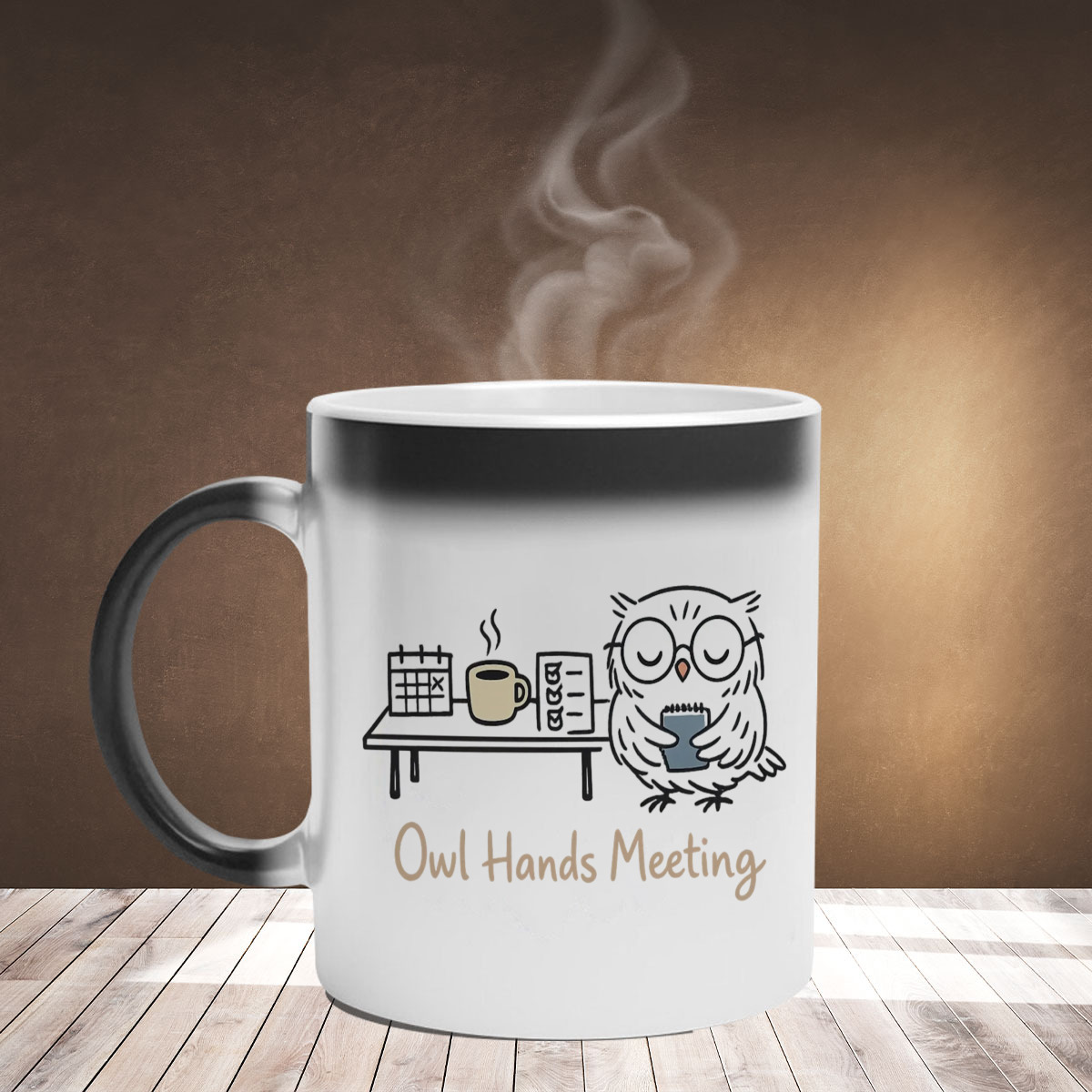 Owl Hands Meeting Mug