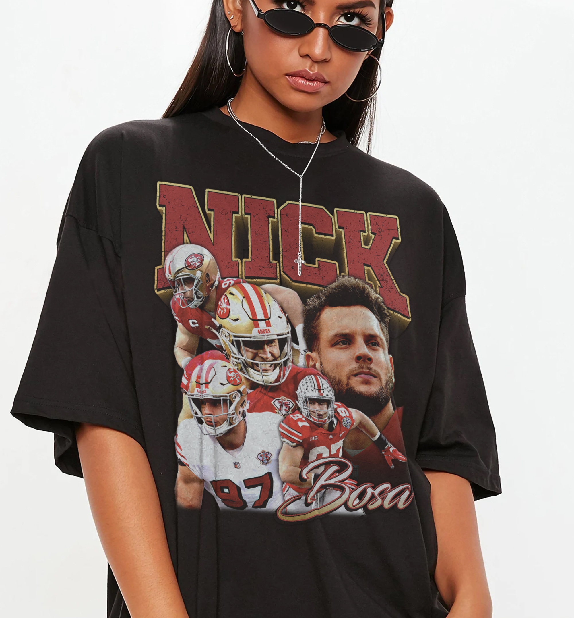 Nick Bosa 90s Vintage Bootleg Shirt Football Vintage 